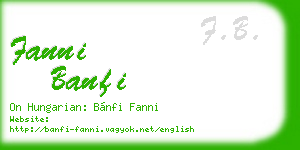 fanni banfi business card